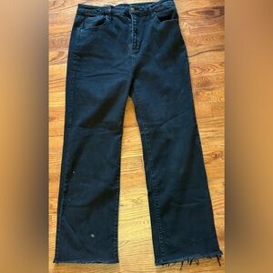 Risen Black Raw Hem Jeans, Size 32/15, EUC
